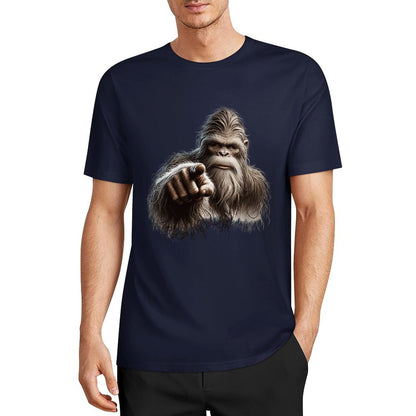 Bigfoot - Sasquatch Pointing Short Sleeve Cotton T-Shirt