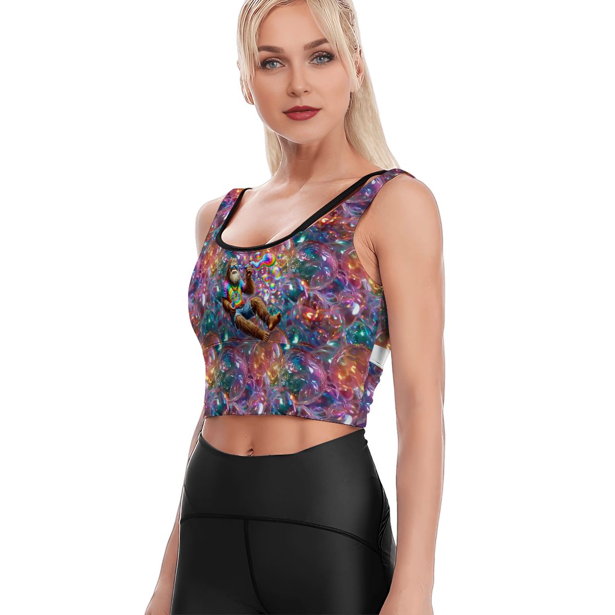 Hippie Bigfoot, Sasquatch, Women’s Strappy Sports Bra, Yoga Top