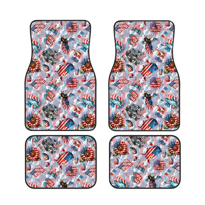 8 Patriot Designs, 4 Piece Auto Floor Mats
