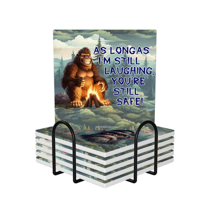 Sarcastic Sasquatch, Square Ceramic Coasters 6 pcs
