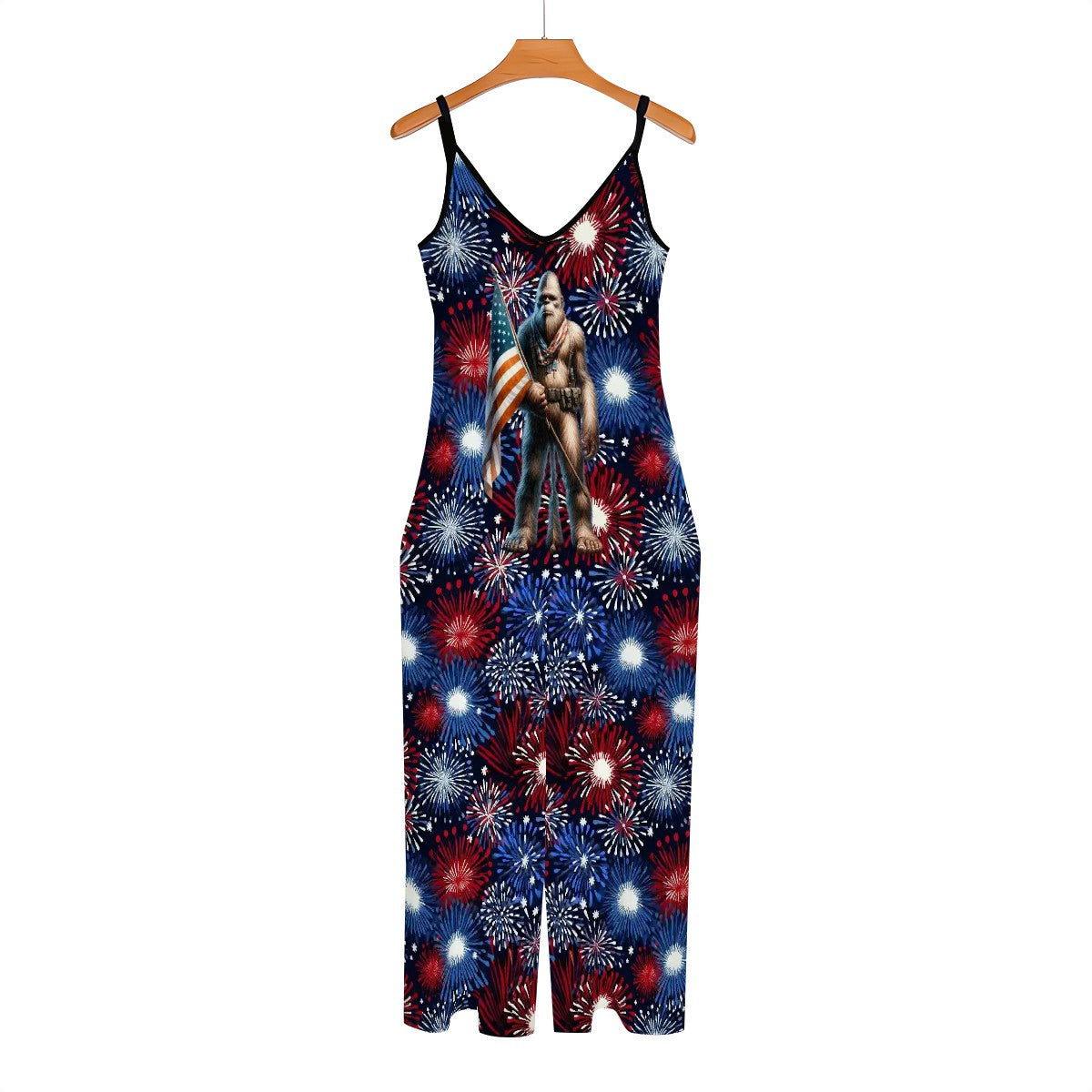 Patriotic Bigfoot / Sasquatch, Casual Jumpsuits for Women