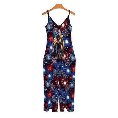 Patriotic Bigfoot / Sasquatch, Casual Jumpsuits for Women