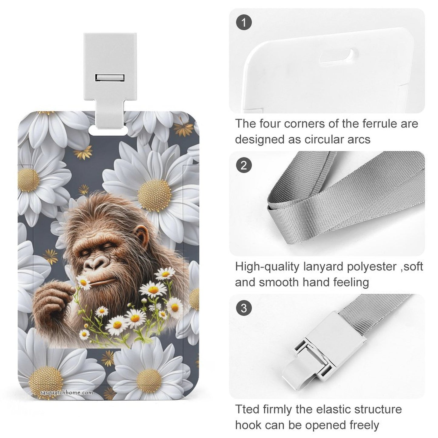 Sasquatch "Smell the Flowers" Vertical ID Badge Holder