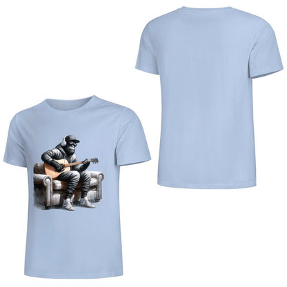 Bigfoot - Sasquatch Play Guitar Short Sleeve Cotton T-Shirt