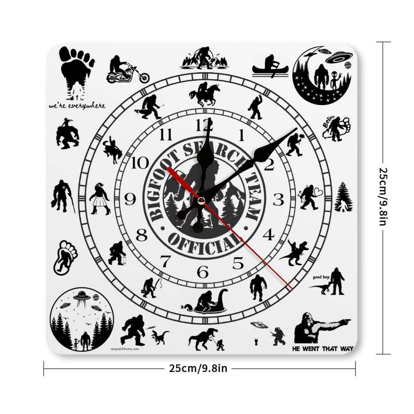 Sasquatch Bigfoot Square Wall Clock