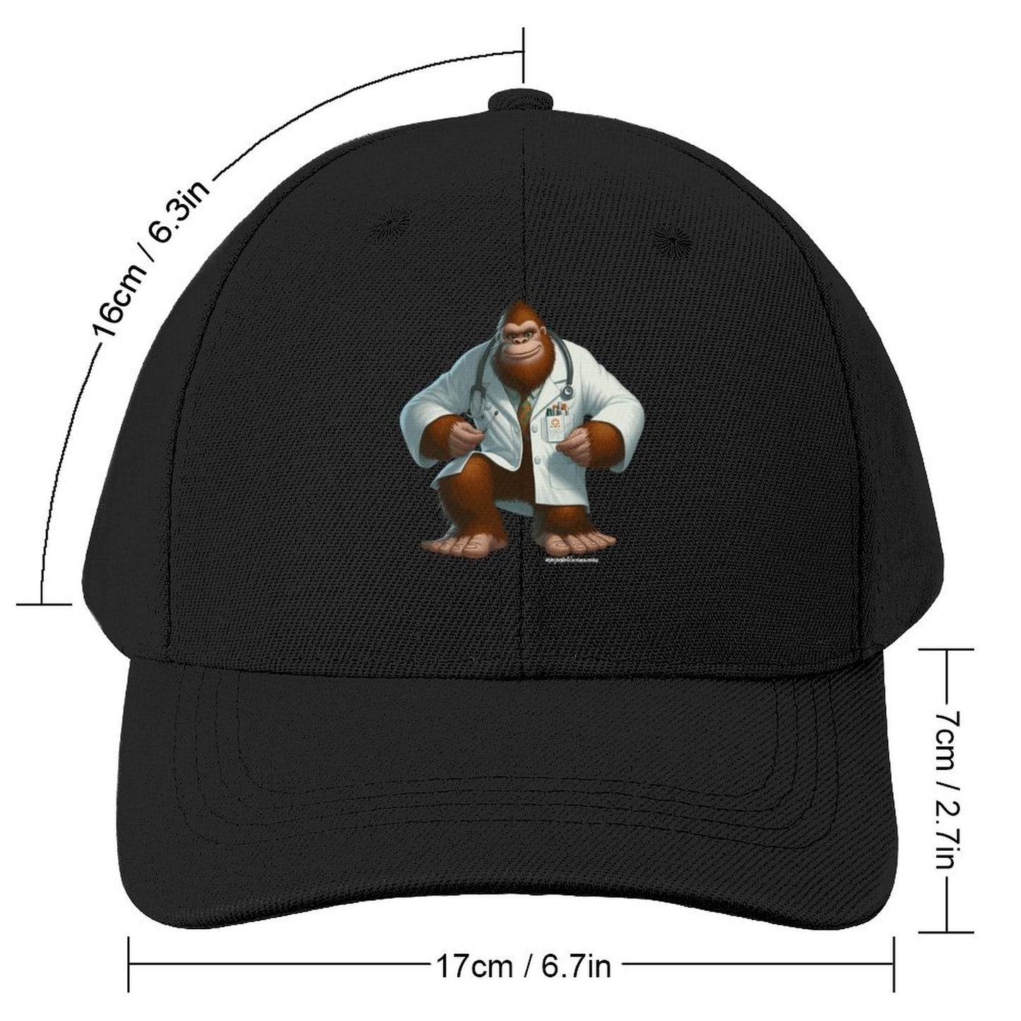 Bigfoot, Sasquatch Doctor Polyester Baseball Cap
