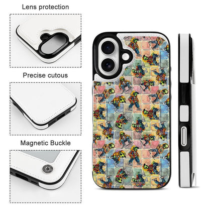 6 Alien Designs, iPhone 16 Faux Leather Wallet Case