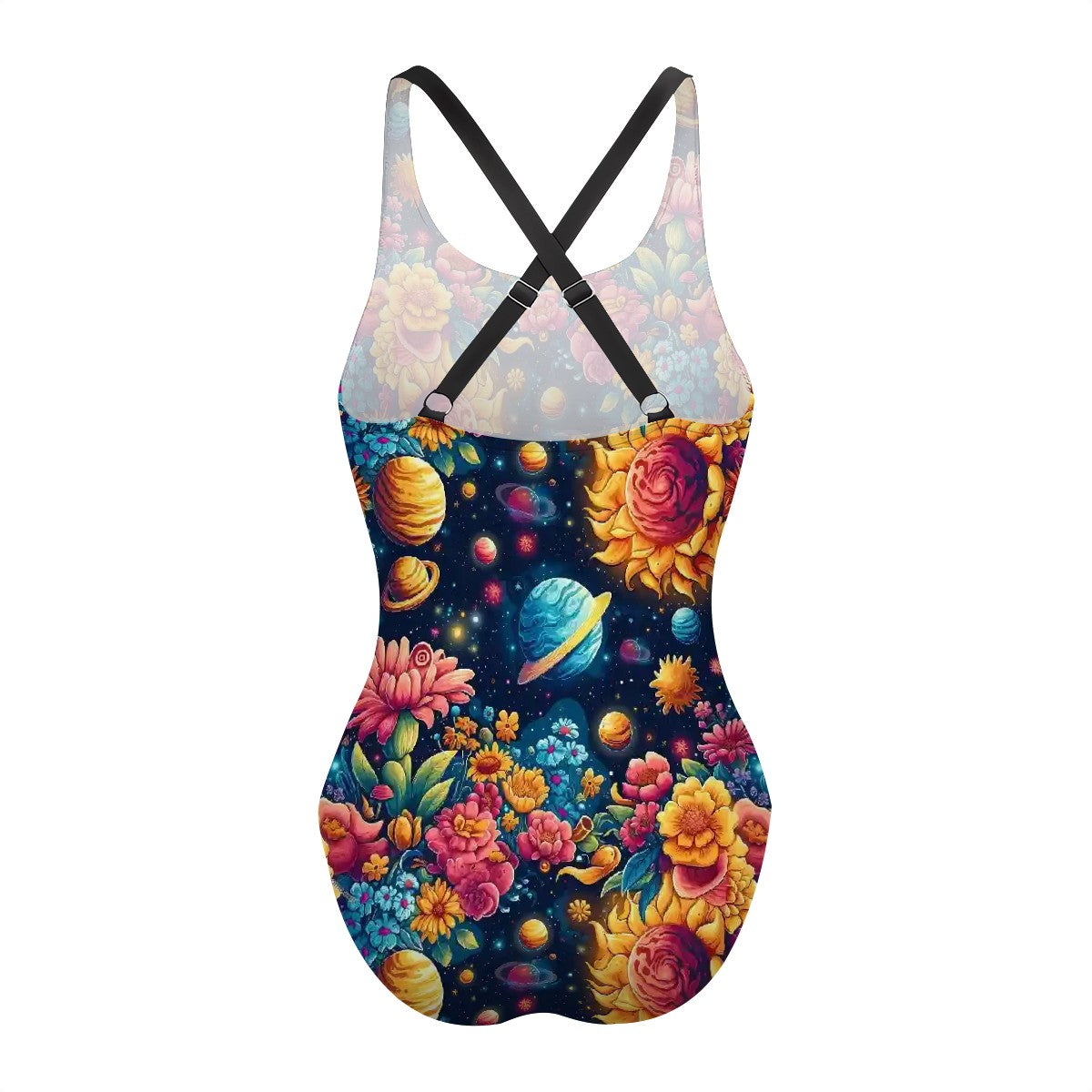 12 Awe Inspiring Outer Space Designs, Cross-Back One Piece Swimsuit
