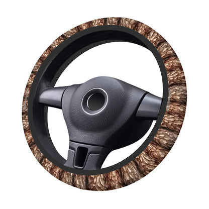 Tree Bark, Rugged Auto Steering Wheel Cover - 15"