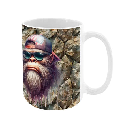 Sarcastic Sasquatch "Do not mistake..", Large 15 Ounce Colorful Mugs – Made In USA