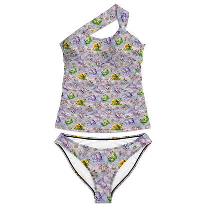 6 Fairy Designs, Women One Shoulder Tankini, Two Piece