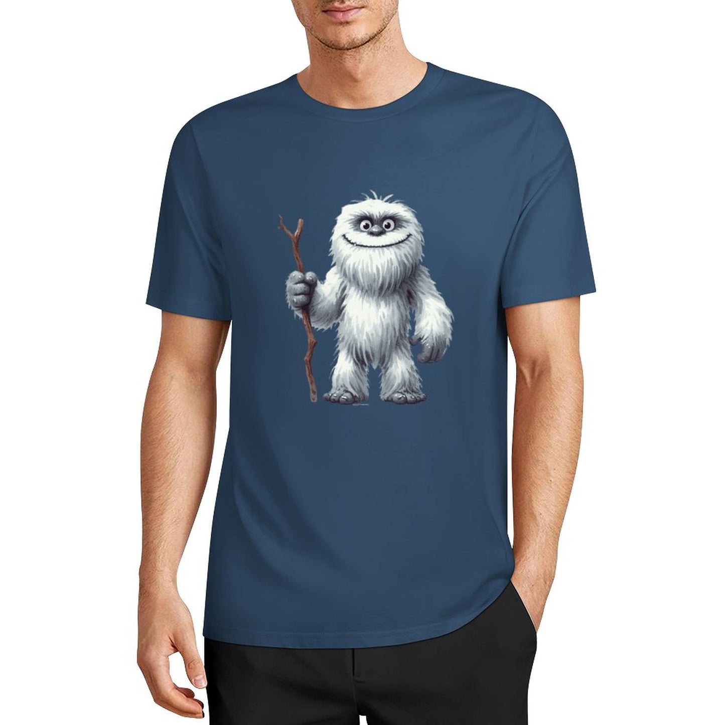 Bigfoot - Sasquatch Yeti Stick Short Sleeve Cotton T-Shirt