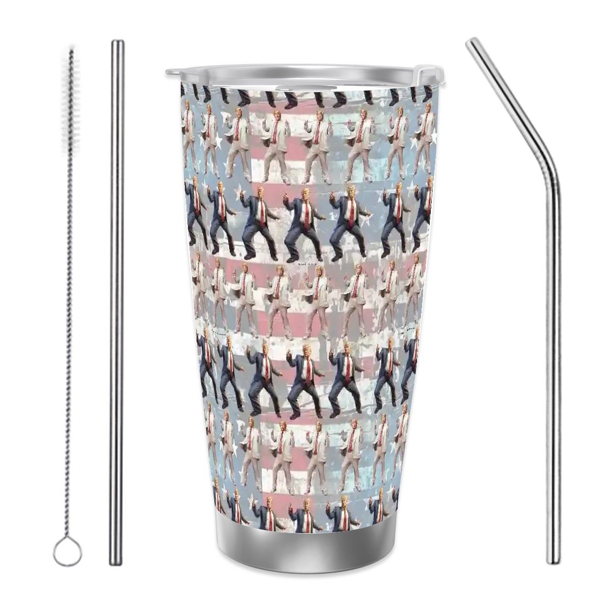 Donald Trump, MAGA Themed 20 oz Travel Coffee Mug w/ Straw & Brush Options