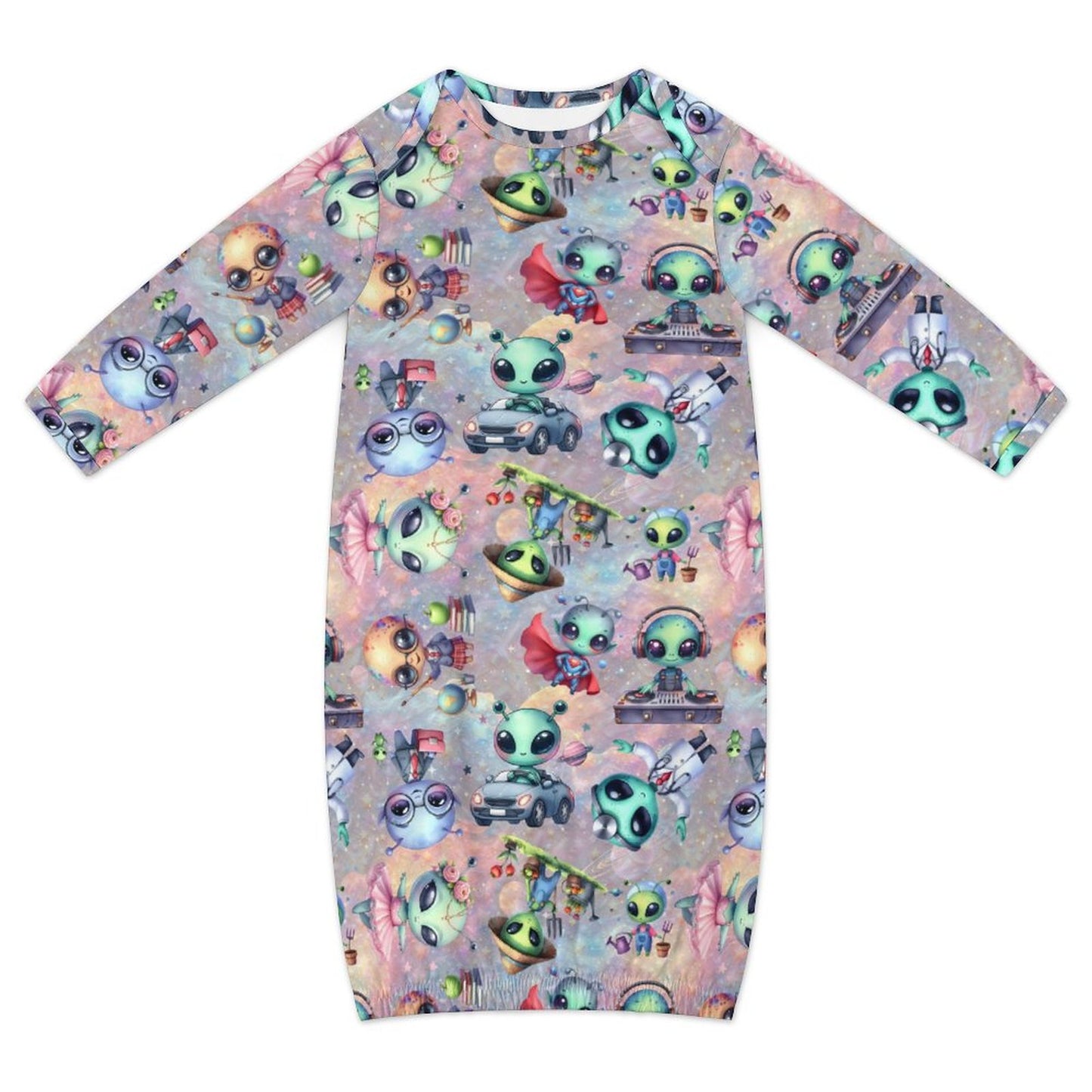 Baby Long Sleeve Faux Cotton Sleeper Gown