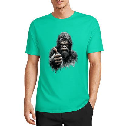 Bigfoot - Sasquatch Thumbs Up Short Sleeve Cotton T-Shirt