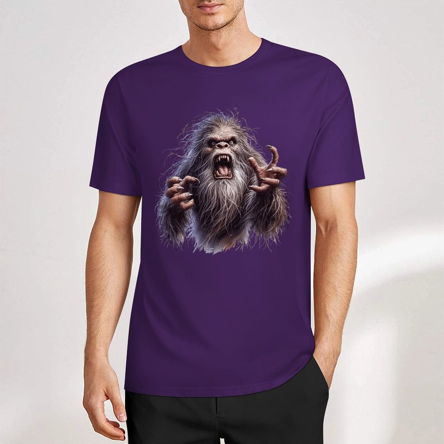 Bigfoot - Sasquatch Angry Short Sleeve Cotton T-Shirt