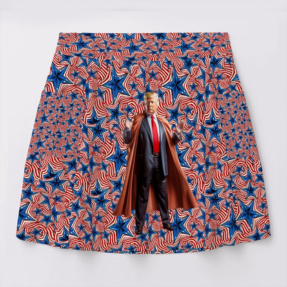 Donald Trump on Stars, Women’s Milk Silk Sports Skorts with Pockets