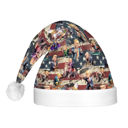 20 Donald Trump Designs, Adult Plush Santa Hat with Light