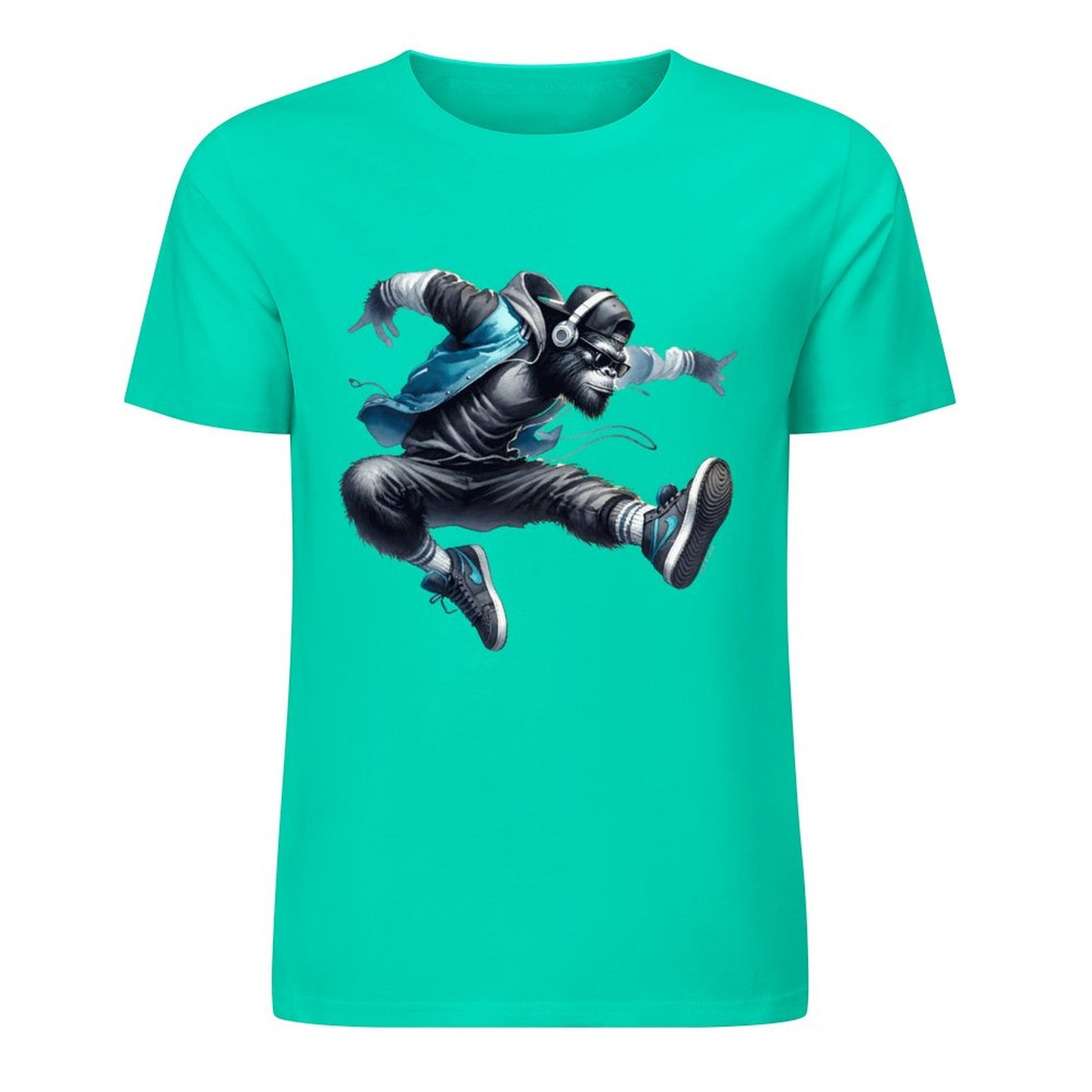 Bigfoot - Sasquatch Jumping Short Sleeve Cotton T-Shirt