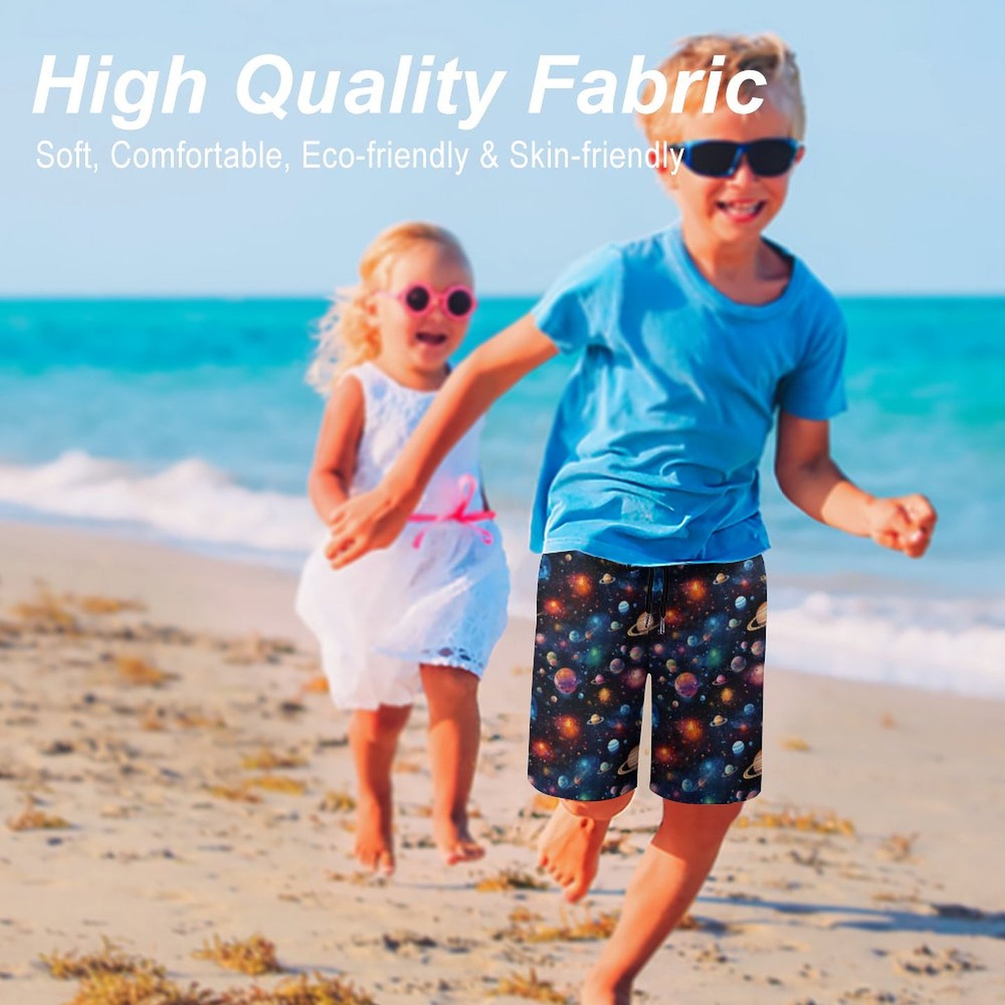 12 Outer Space Designs, Children’s Beach Pants, Swim Shorts