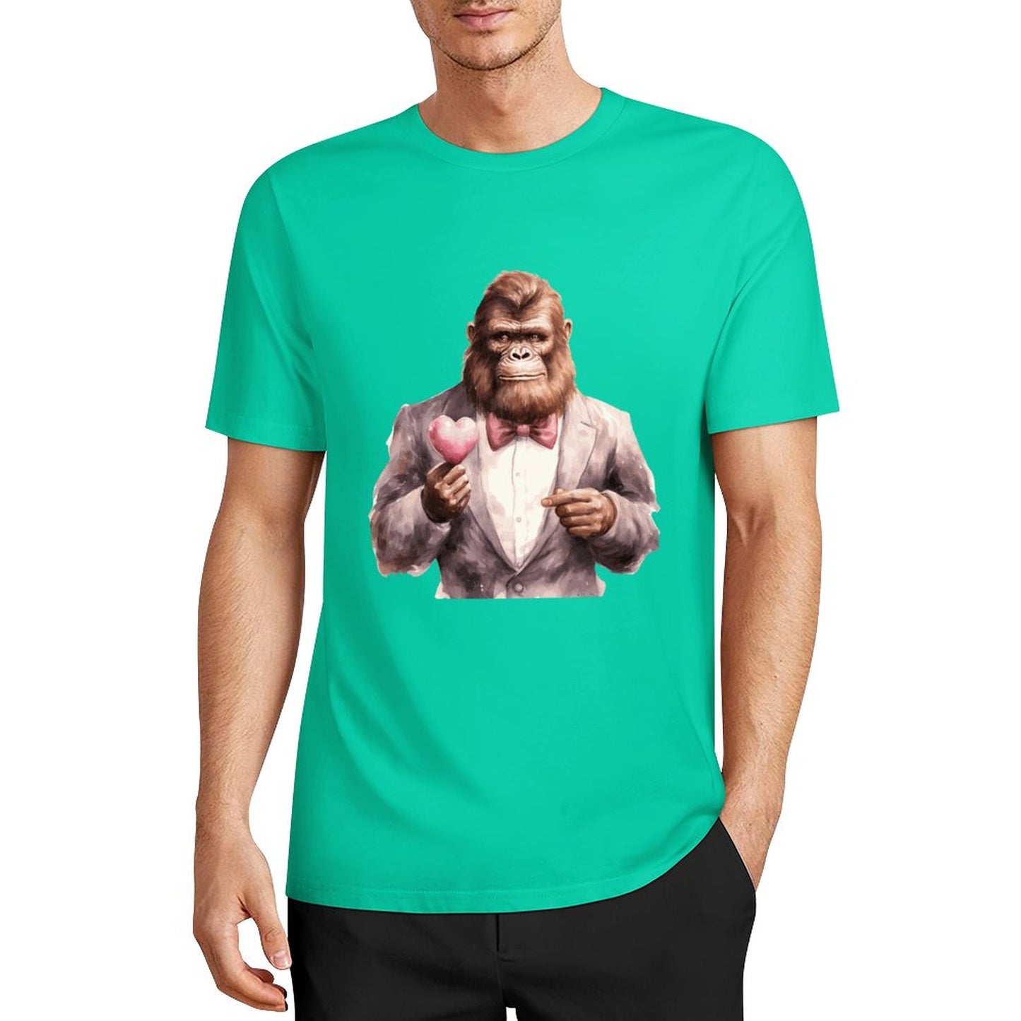 Bigfoot - Sasquatch Valentine Short Sleeve Cotton T-Shirt