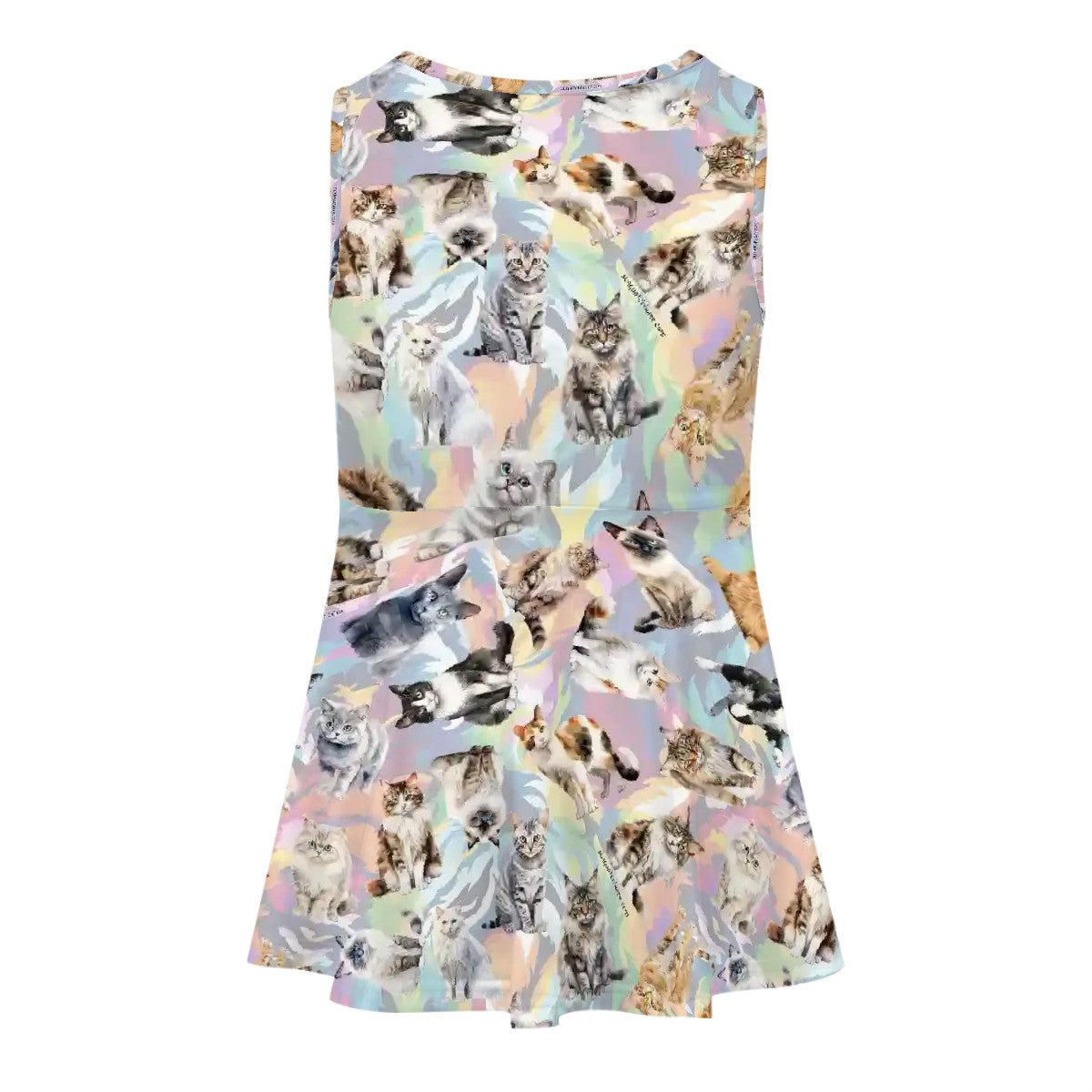 Animal Themed Girls Polyester Sleeveless Dress, Cats, dogs, turtles, cows, pigs + more