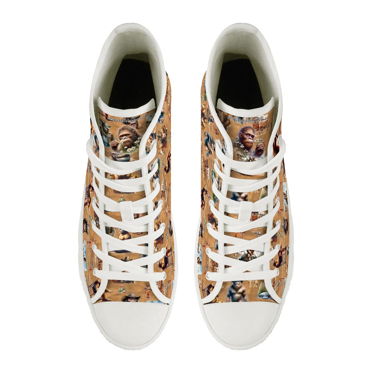 Zen Cowboy Bigfoot, Sasquatch, Women's High Top Canvas Shoes