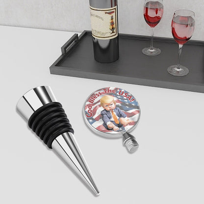Baby Donald Trump "God bless the USA", Wine Bottle Stopper