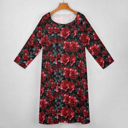 10 Animals, Women’s Long Dress with Cardigan