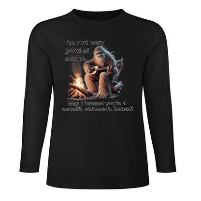 Bigfoot - Sasquatch "I'm not very good..",  Cotton Unisex Long Sleeve T-shirt