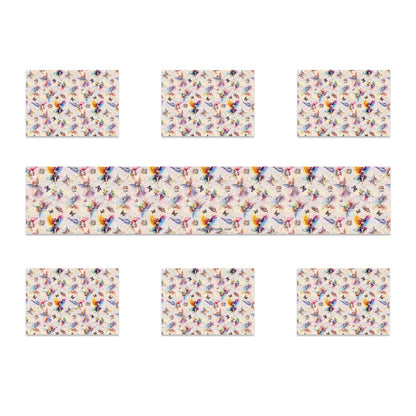 6 Fairy Designs, Table Runner Placemat Set 7 Pieces