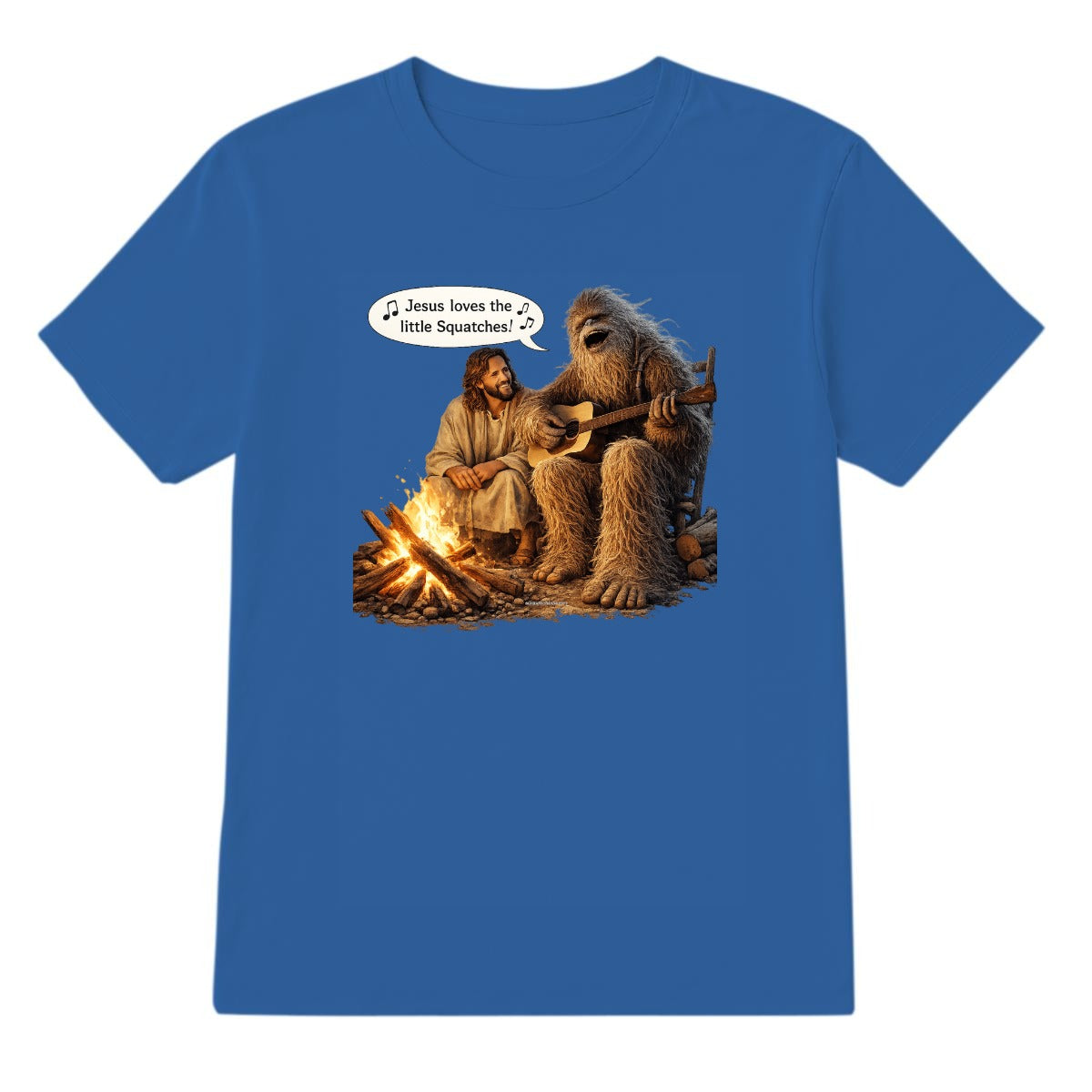 Bigfoot Sings To Jesus, Adult Gildan 5000 Cotton T Shirt