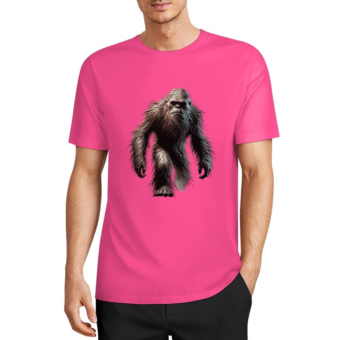 Bigfoot - Sasquatch Walking Short Sleeve Cotton T-Shirt