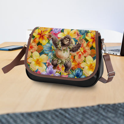 Bigfoot / Sasquatch Hawaiian Dance, Leather Shoulder Bag / Purse