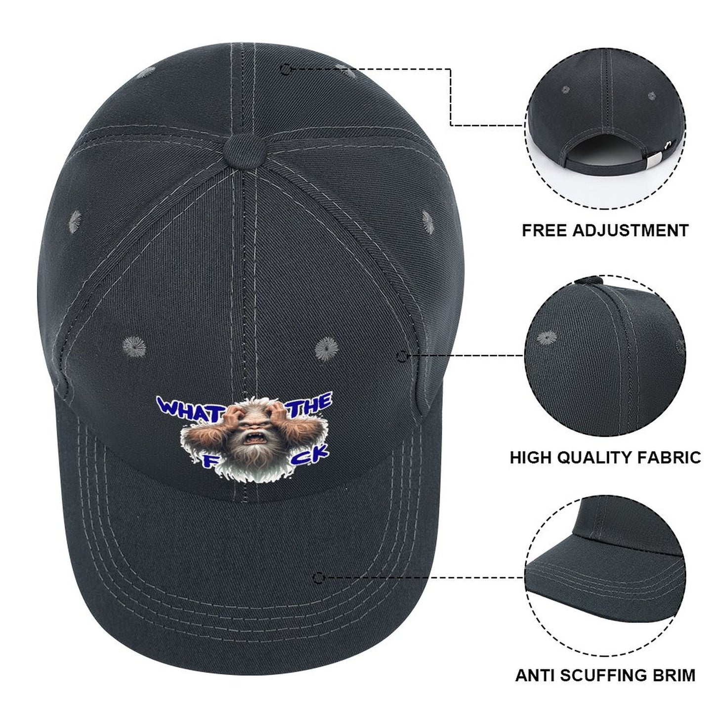 Bigfoot / Sasquatch, "WTF", Baseball Cap – 8 Colors