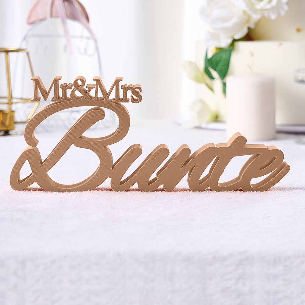 z Personalized 3D Print With Your Last Name, Mr & Mrs Family Name Wedding Decor Gifts