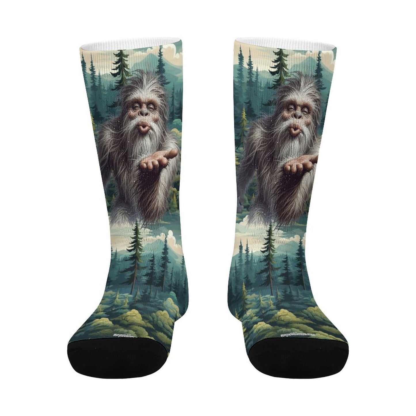 Bigfoot Sasquatch Blow Kiss, Children’s Polyester Socks