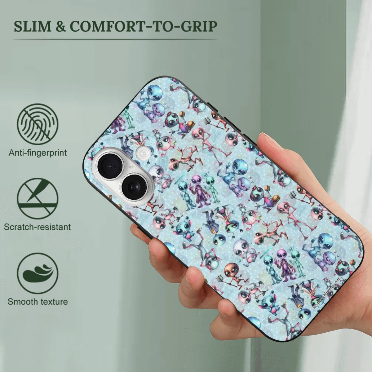 6 Alien Designs, iPhone 17 Thermoplastic Polyurethane Phone Case