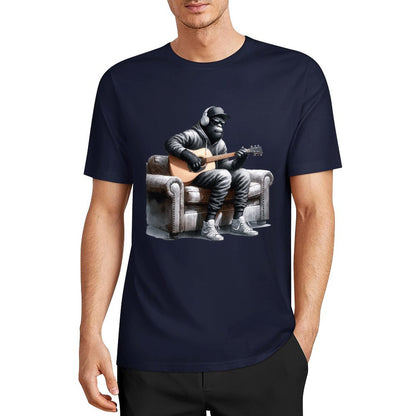 Bigfoot - Sasquatch Play Guitar Short Sleeve Cotton T-Shirt