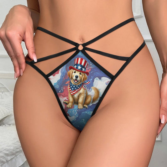 Patriot Puppy Dog, Sexy G String Thong for Women