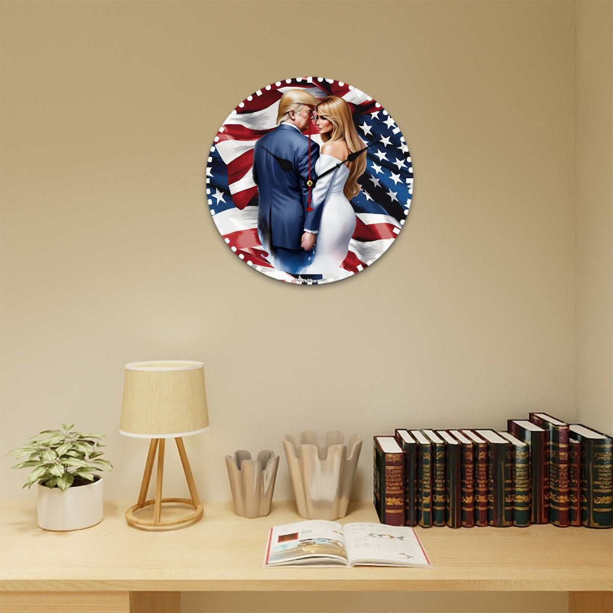 Donald & Melania Trump, Wooden Wall Clock