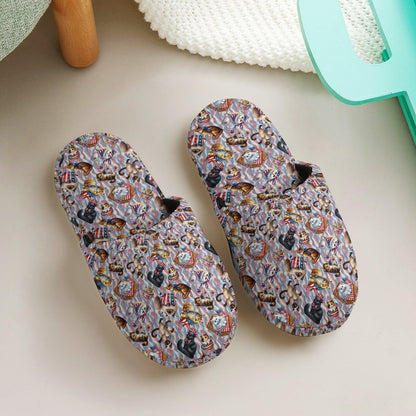 8 Patriot Designs, Flannel Children's Cotton Slippers