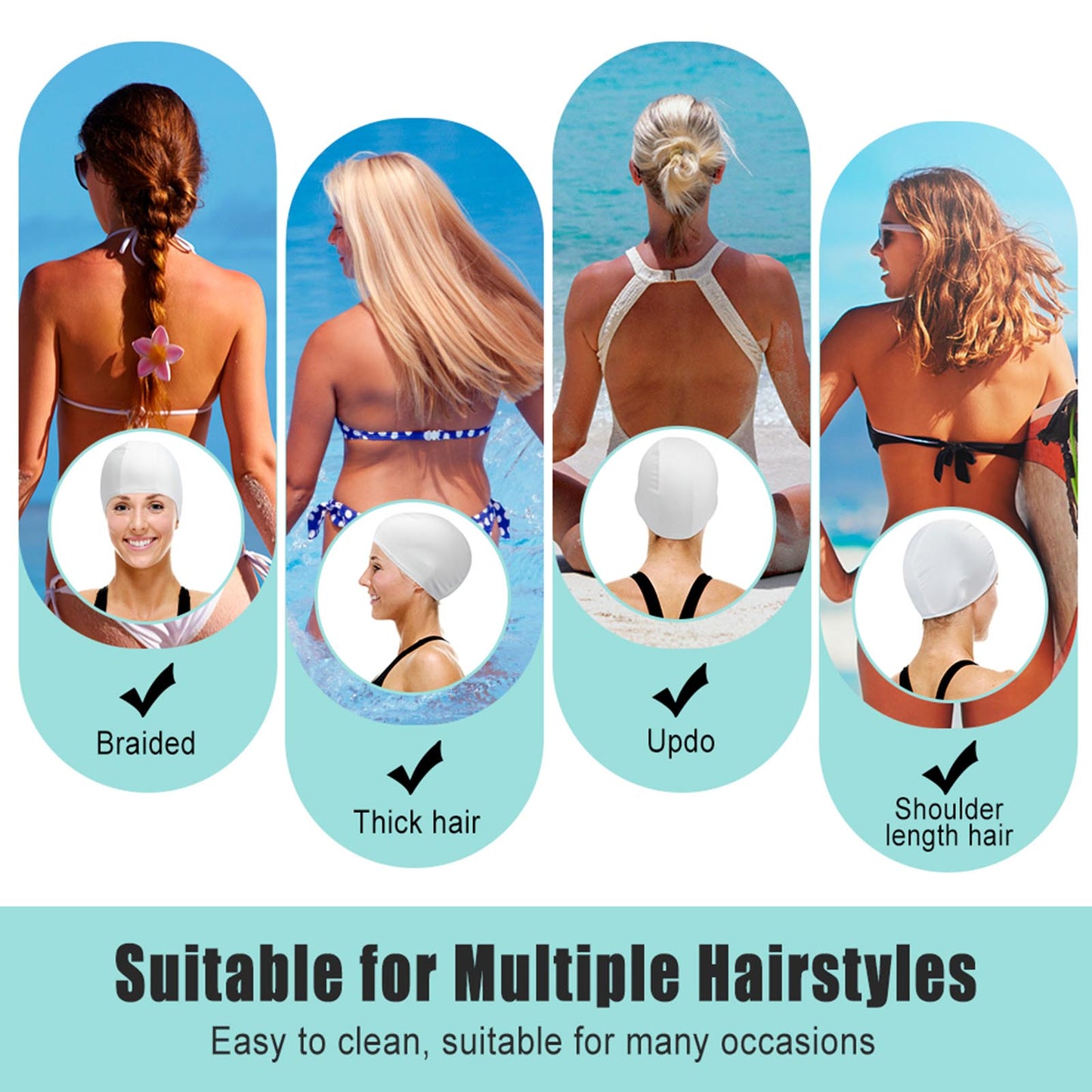 6 Fairy Designs, Adult Swimming Cap