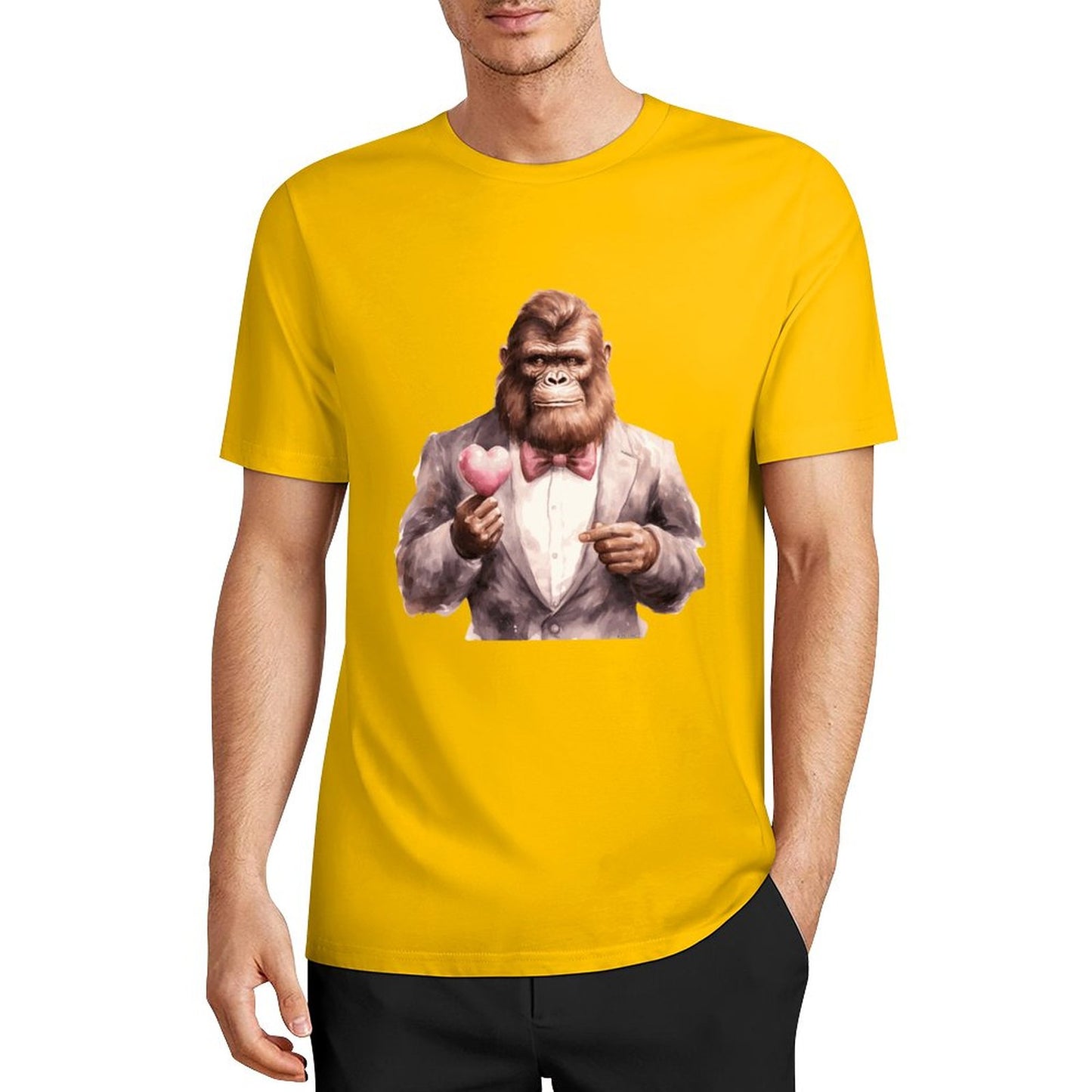 Bigfoot - Sasquatch Valentine Short Sleeve Cotton T-Shirt
