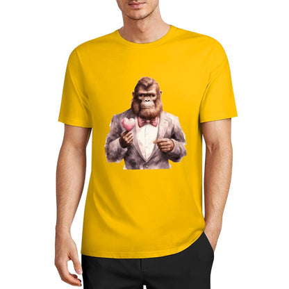 Bigfoot - Sasquatch Valentine Short Sleeve Cotton T-Shirt