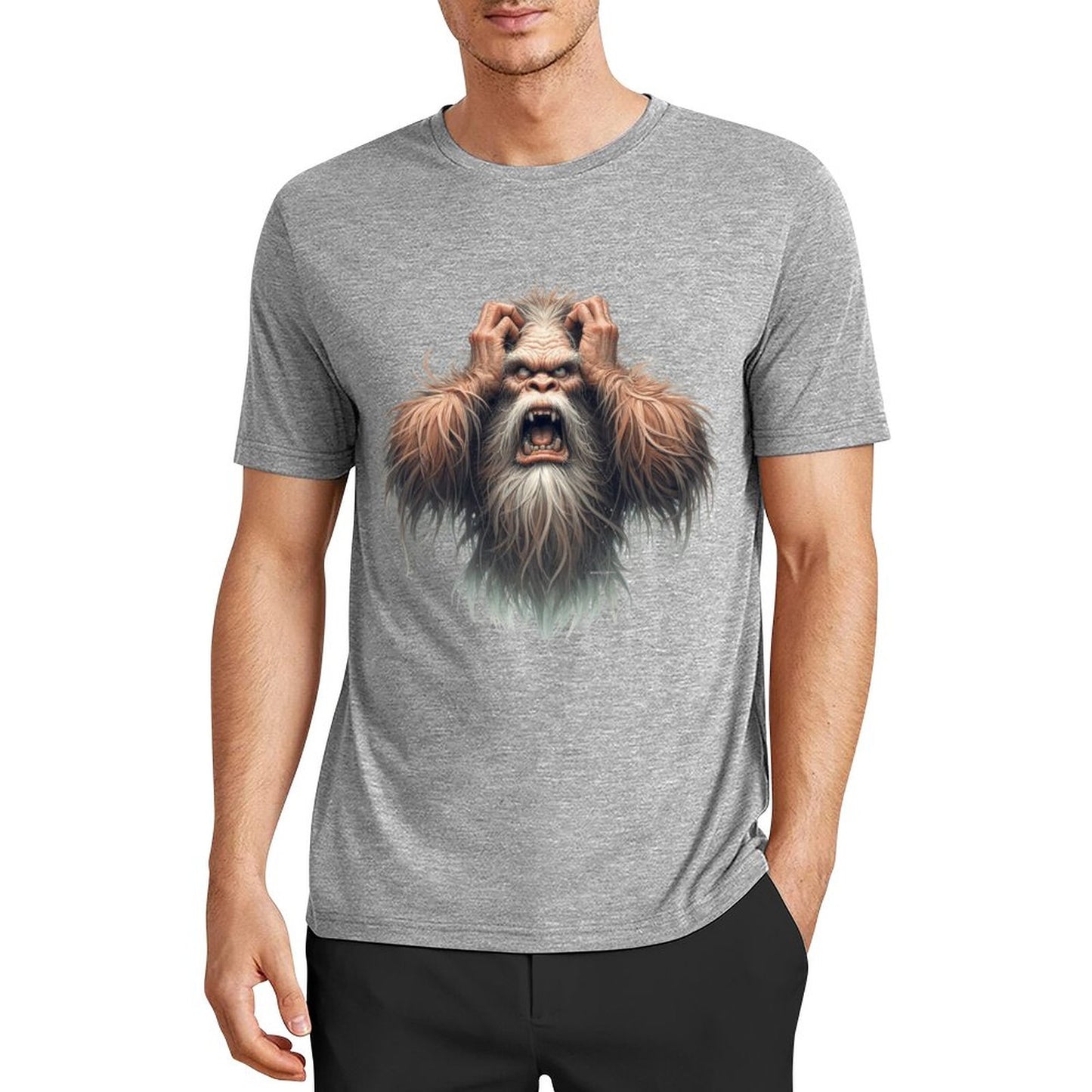 Bigfoot - Sasquatch Frustrated Short Sleeve Cotton T-Shirt