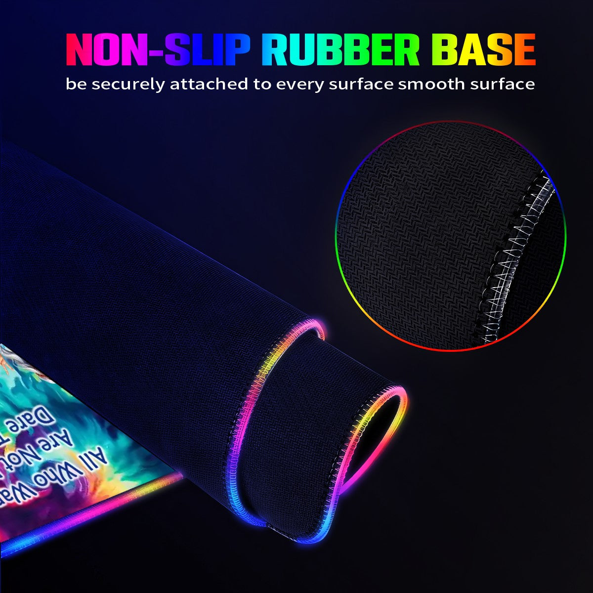 Old Hippie Couple, Wireless Charging Gaming Mouse Pads / Mat With Lights - 2 Sizes