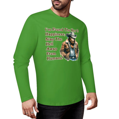 Cowboy Bigfoot / Sasquatch, "I found the key...", Cotton Unisex Long Sleeve T-shirt