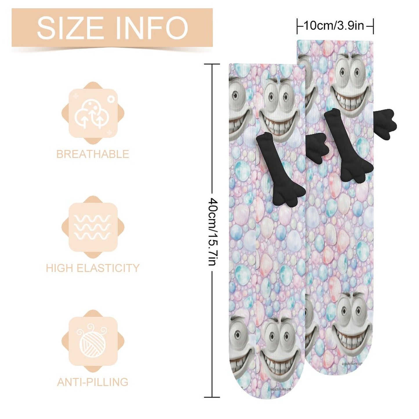 Sinister Faces, Magnetic Holding Hands Funny Socks – PERSONALIZE FREE