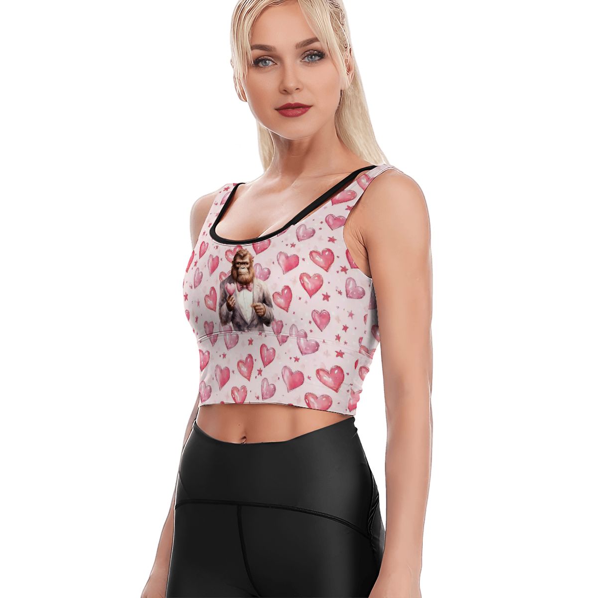 Bigfoot Valentine, Women’s Strappy Sports Bra, Yoga Top
